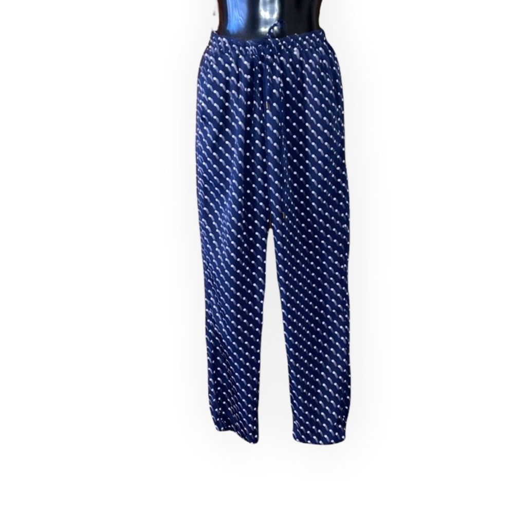 Ralph Lauren navy blue and white ankle length pants
